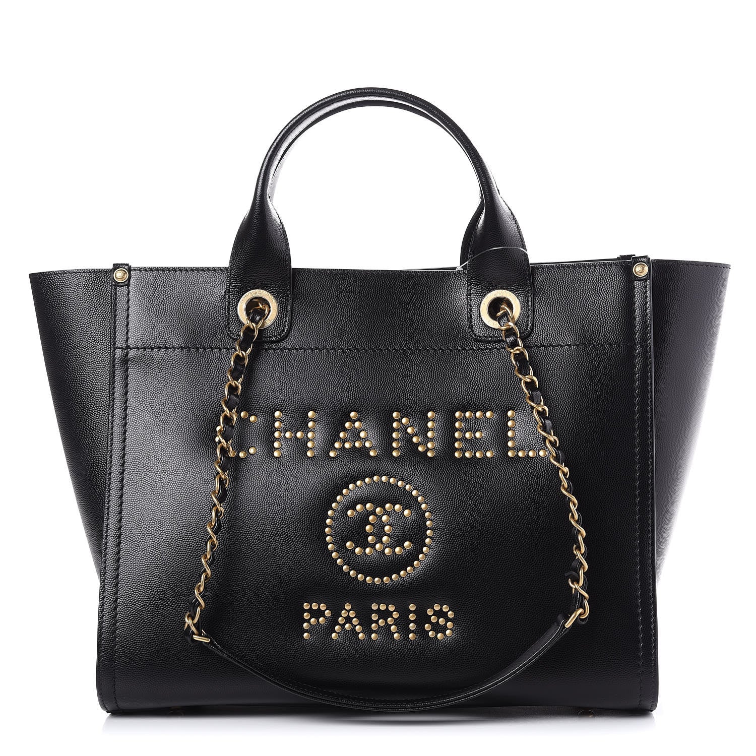 Chanel Caviar Small Studded Deauville Tote Black 1 of 11