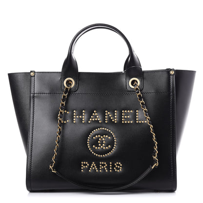 Chanel Caviar Small Studded Deauville Tote Black 1 of 11