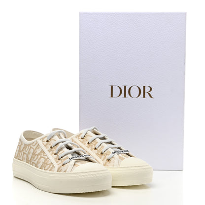 Christian Dior Canvas Oblique Walk'N'Dior Low Top Sneakers 39 Gold 9 of 9