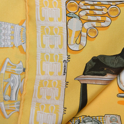 Hermes Silk Tutankhamun Pocket Square Scarf 6 of 6