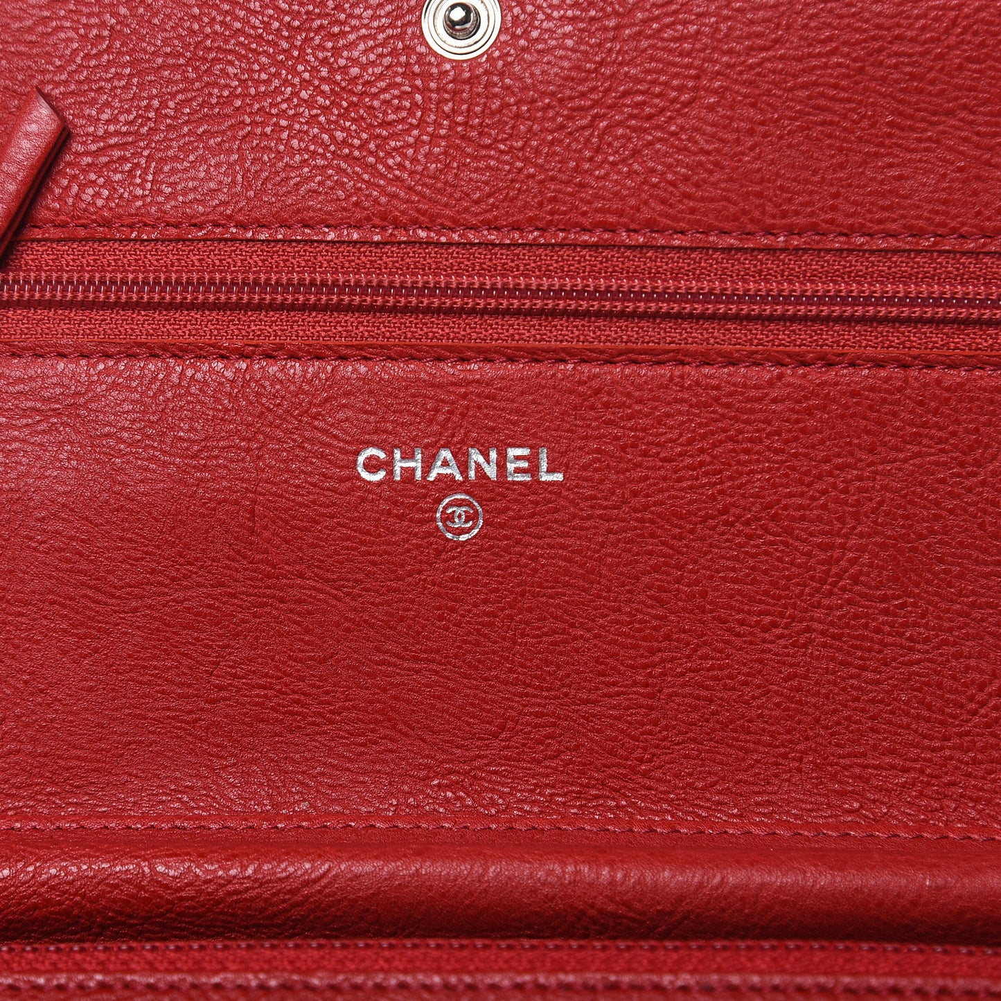 Calfskin Quilted Chain Around Boy Wallet On Chain WOC Red