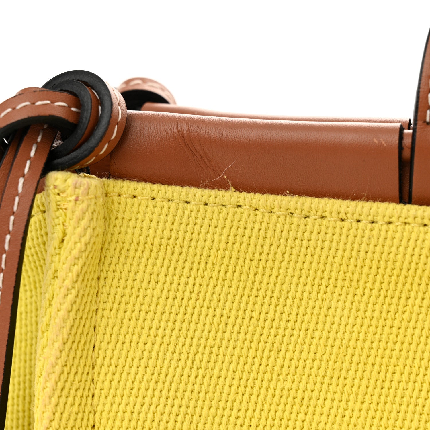 Loewe Canvas Calfskin Cushion Tote Yellow 12 of 13