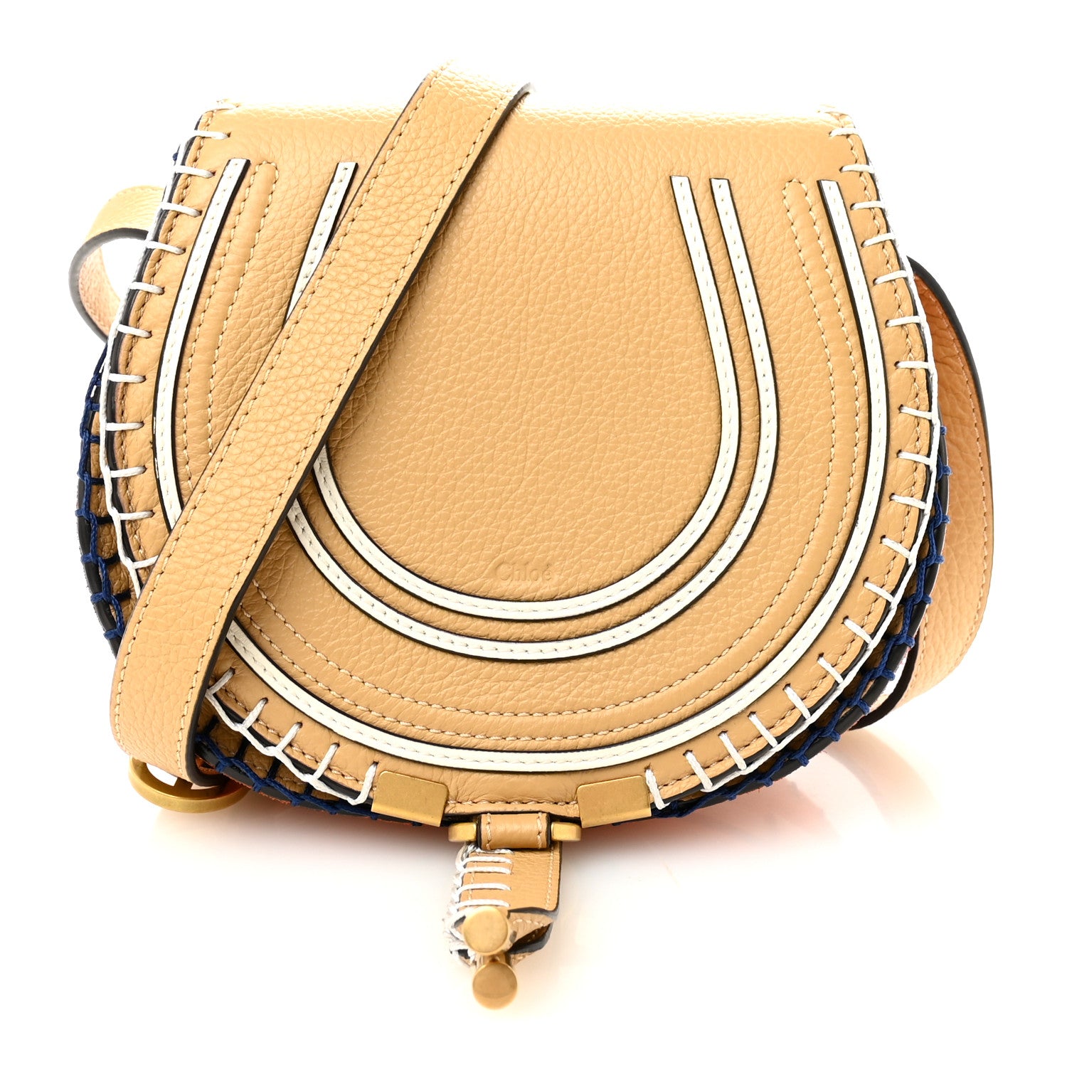 Chloe Calfskin Small Marcie Saddle Bag Soft Tan 1 of 10