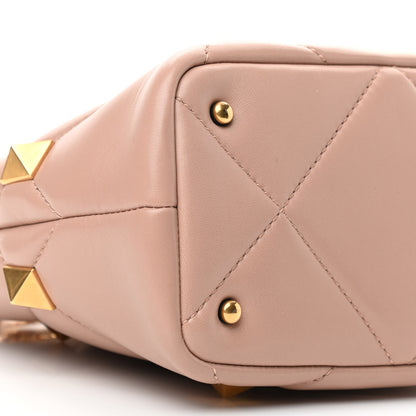 Valentino Garavani Nappa Small Roman Stud The Handle Bag Rose Cannelle 8 of 9