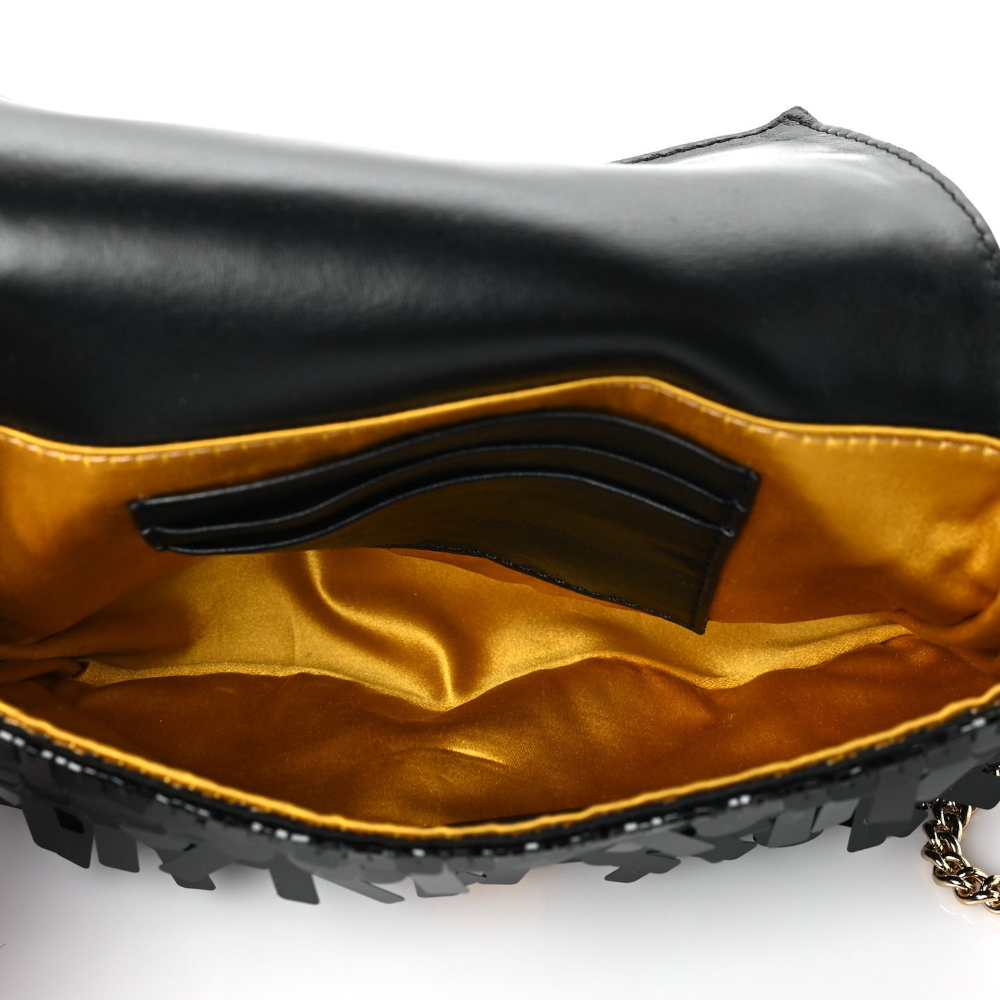 Sequin Paillettes Shiny Nappa Sex and the City Mini Baguette Black