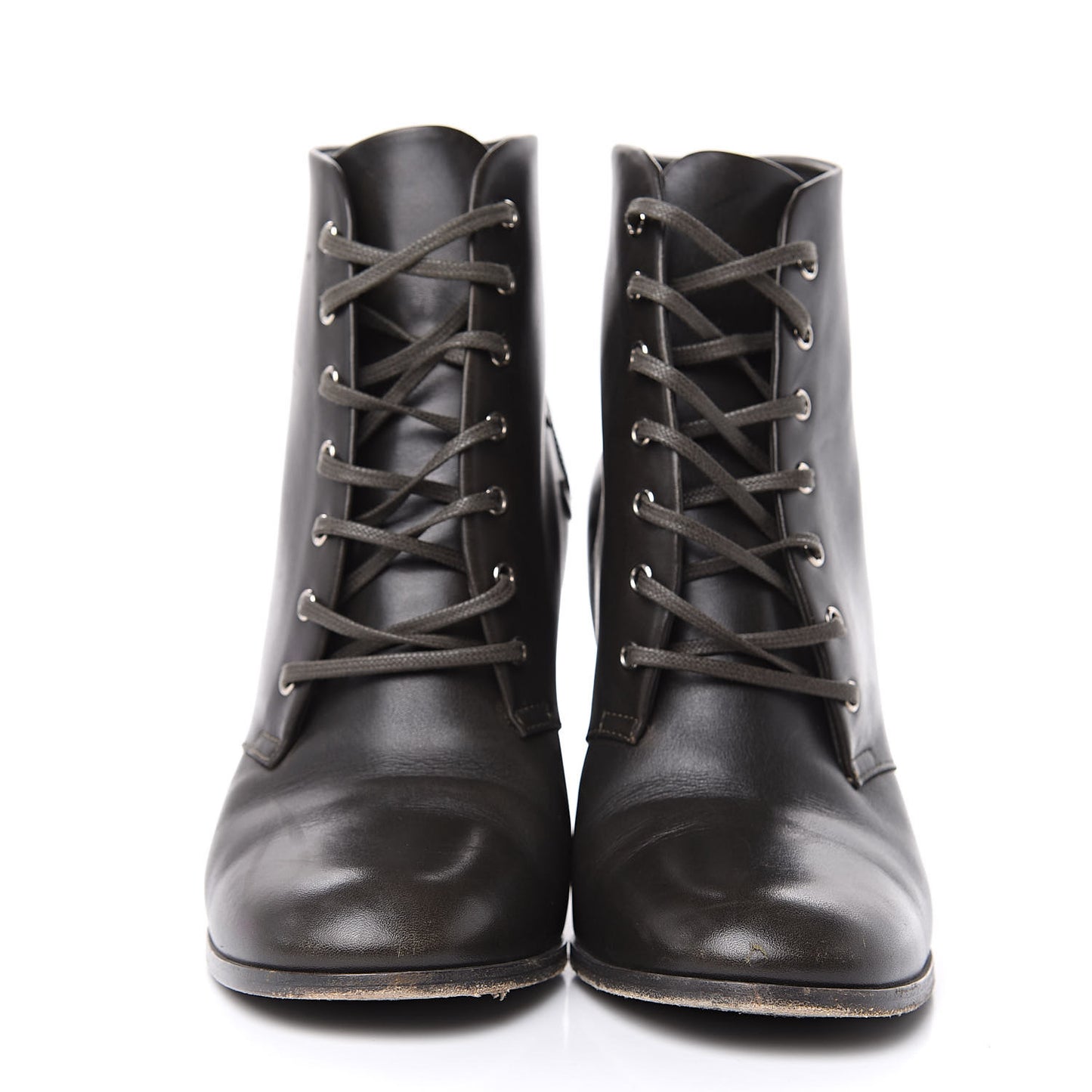 Lambskin CC Short Boots 37.5 Dark Grey