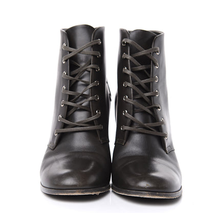 Chanel Lambskin CC Short Boots 37.5 Dark Grey 2 of 10