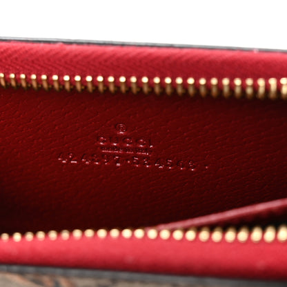 Gucci GG Supreme Monogram Tian Zip Around Card Case Wallet Beige Multicolor Red 12 of 12