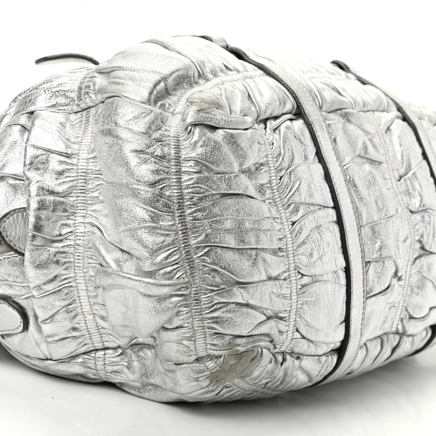 Nappa Gaufre Bowler Argento