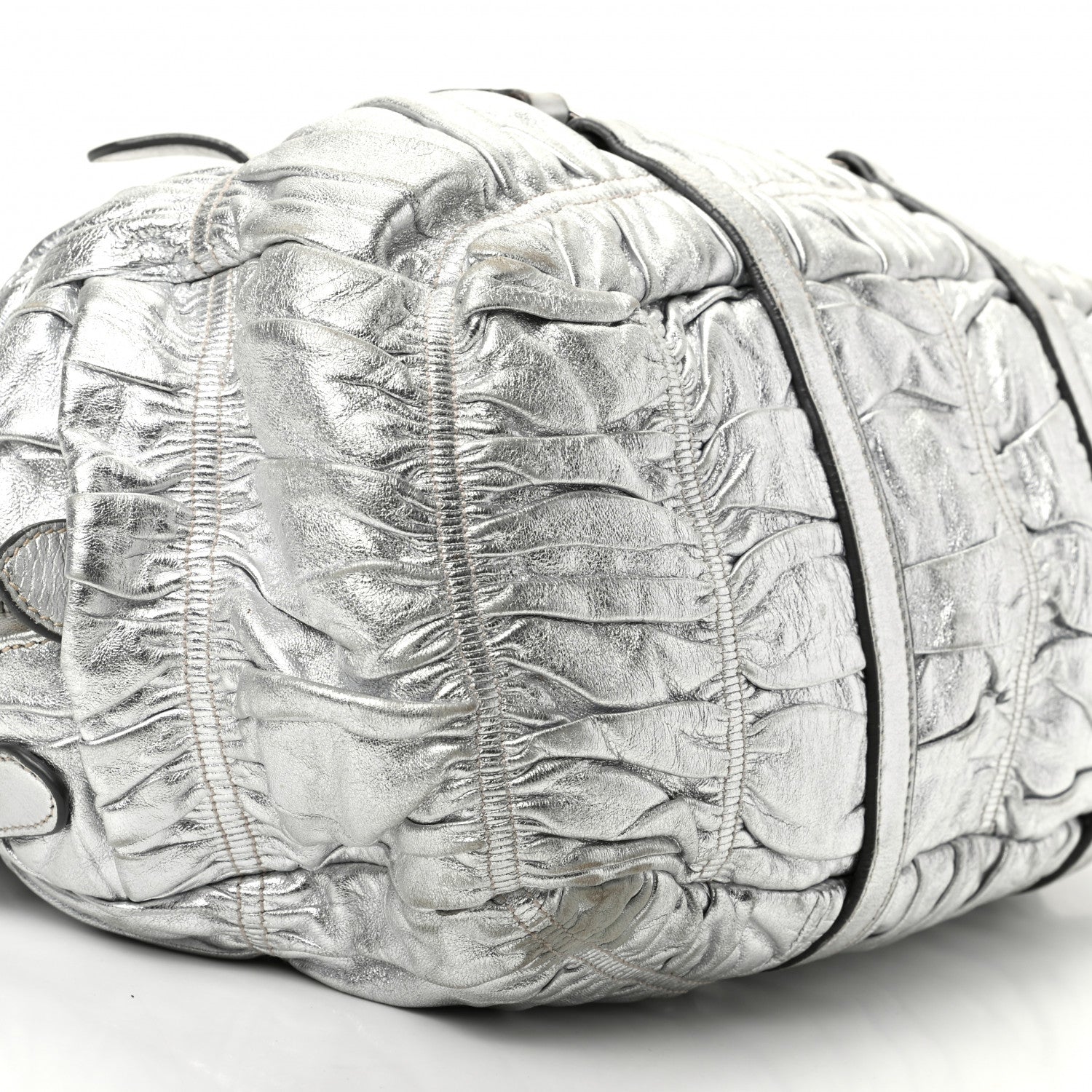 Prada Nappa Gaufre Bowler Argento 6 of 8