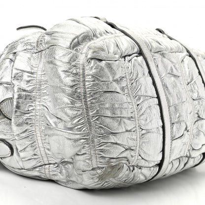 Prada Nappa Gaufre Bowler Argento 6 of 8