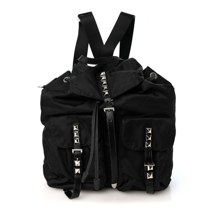 Prada Nylon New Vela Studded Backpack Black 1 of 11