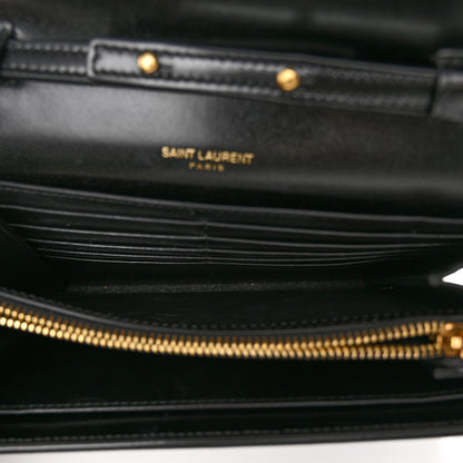 Saint Laurent Glossy Calfskin Monogram Chain Wallet Black 5 of 9