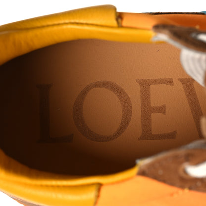 Loewe Fabric Suede Flow Retro Runner Sneakers 37 Blue Tan 8 of 9