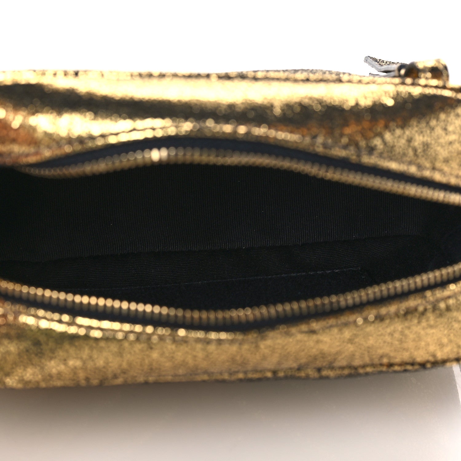 Saint Laurent Crinkled Metallic Calfskin Matelasse Monogram Lou Belt Bag Gold 5 of 9