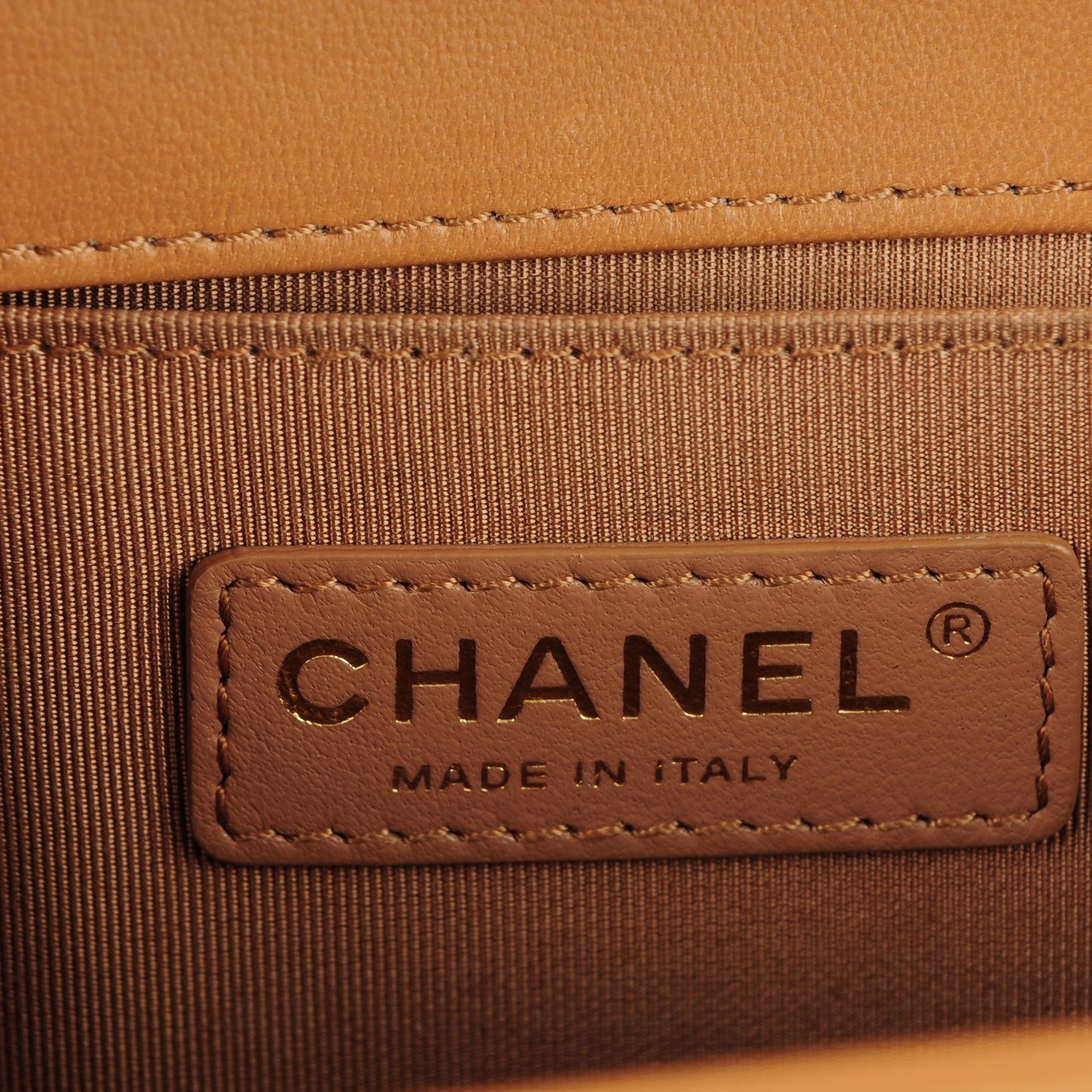 Lambskin Quilted Medium Boy Flap Camel