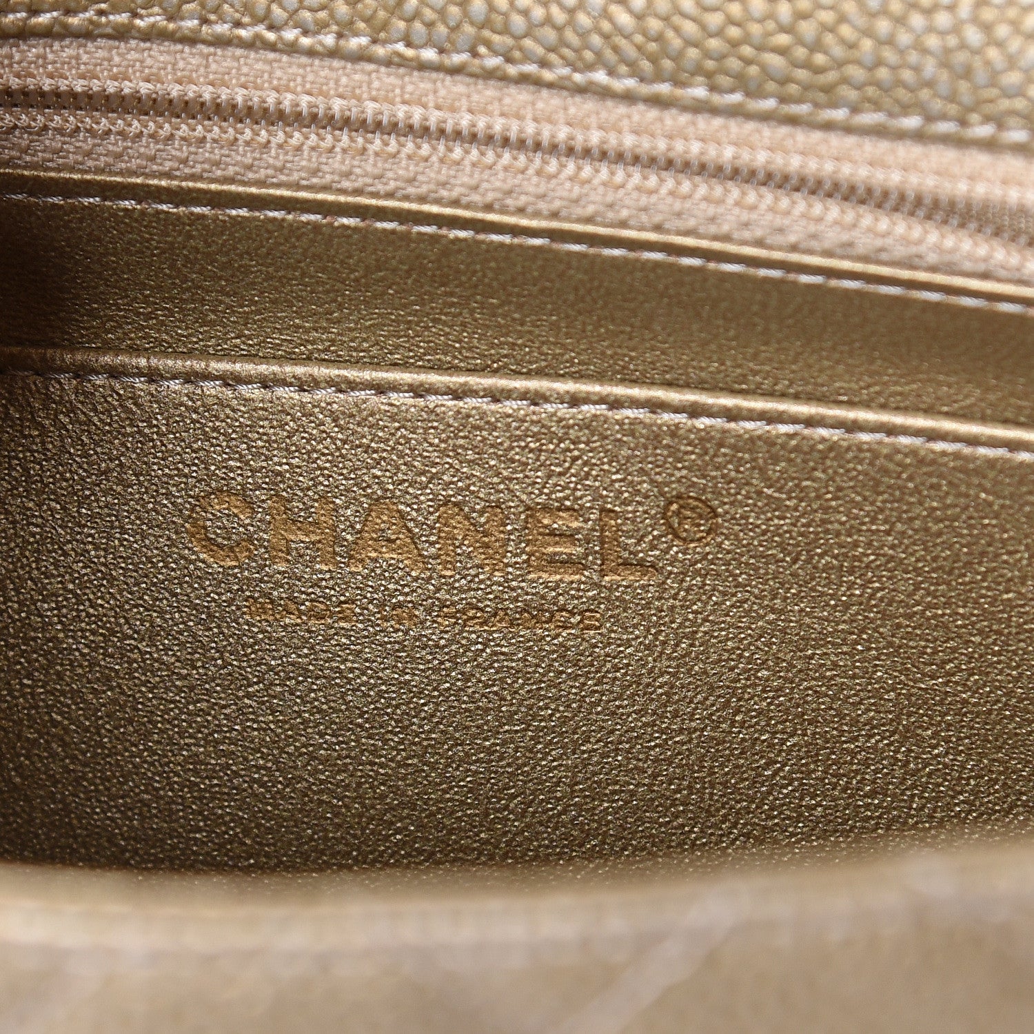 Chanel Metallic Caviar Quilted Mini Square Flap Gold 6 of 9
