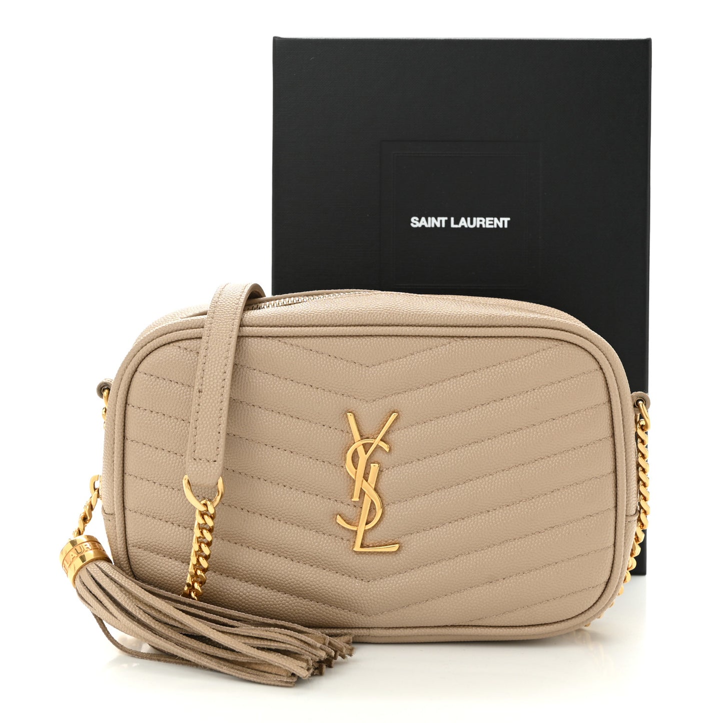 Grain De Poudre Matelasse Monogram Mini Lou Camera Bag Dark Beige