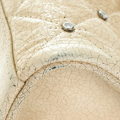 Chanel Glazed Crackled Calfskin Studded Mademoiselle Flap Beige 9 of 9