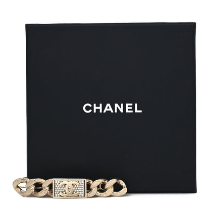 Chanel Crystal Chain CC Hair Clip Barrette Gold 4 of 4