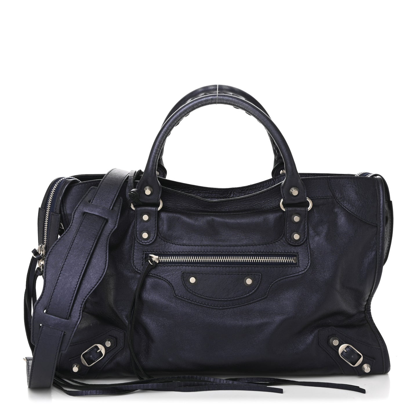Metallic Agneau Classic Silver Hardware City Maree