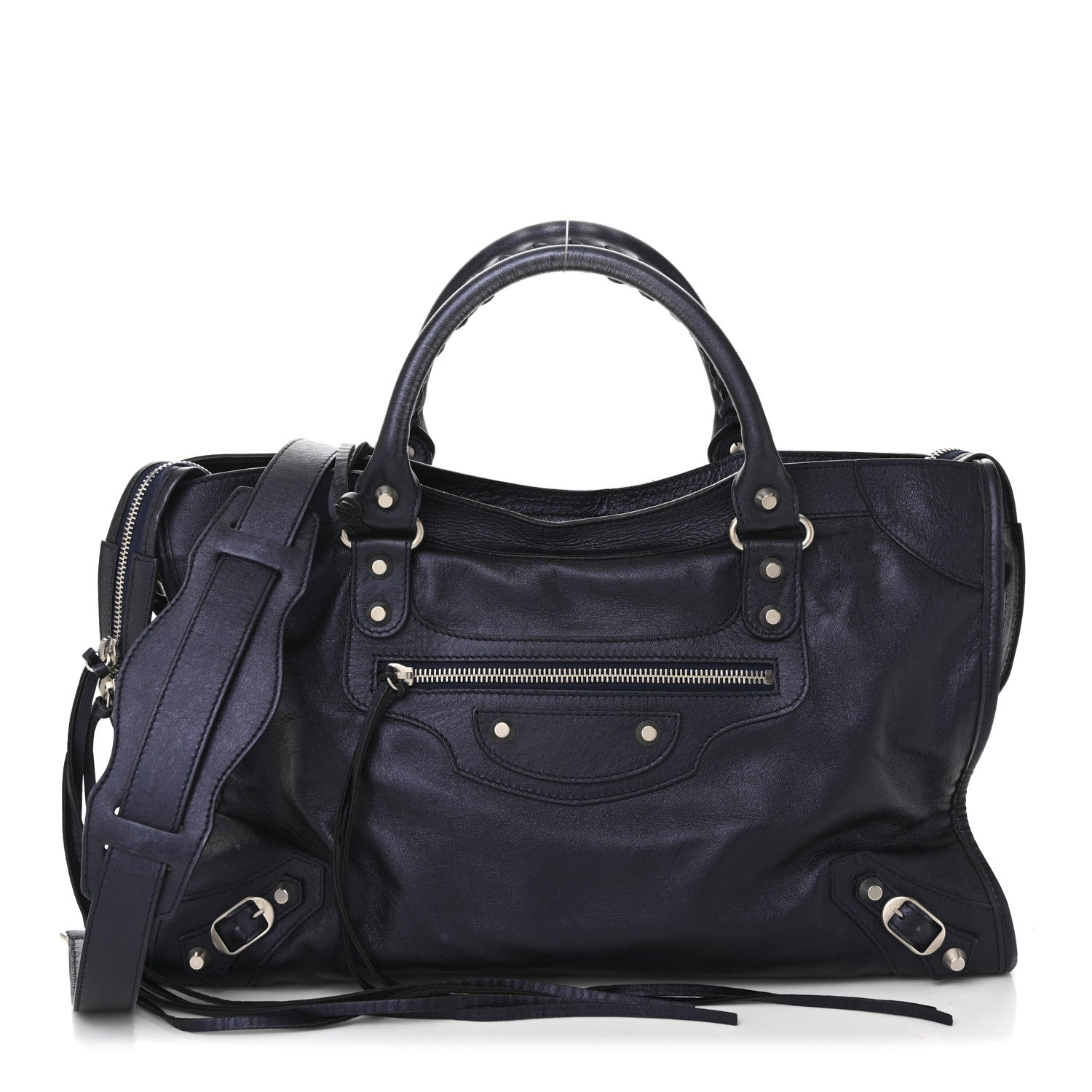 Balenciaga Metallic Agneau Classic Silver Hardware City Maree 1 of 12