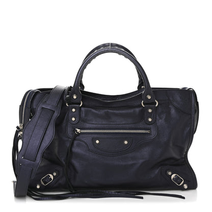 Balenciaga Metallic Agneau Classic Silver Hardware City Maree 1 of 12