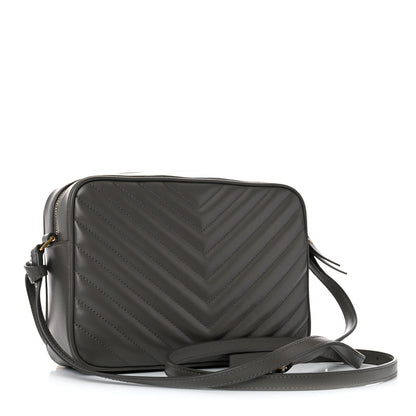Saint Laurent Calfskin Matelasse Monogram Lou Camera Bag Grey Kaki 4 of 17
