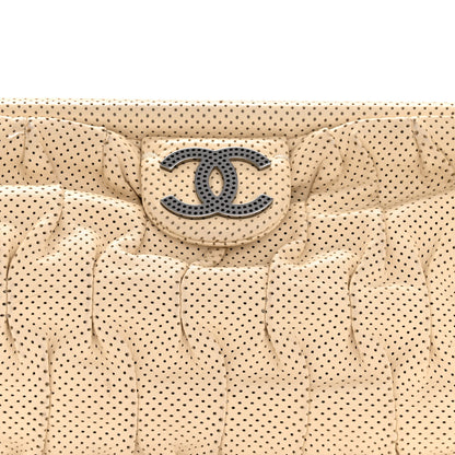 Chanel Lambskin Perforated Clutch Light Beige 15 of 24