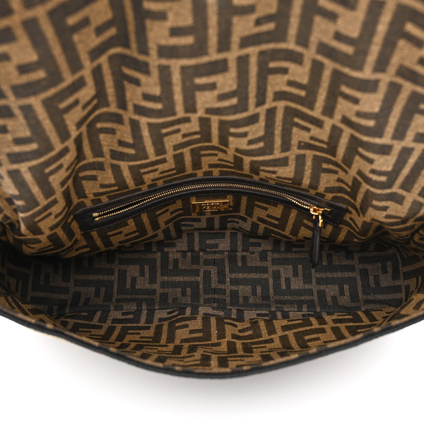 Fabric Jacquard FF 1974 Large Baguette Tobacco Moro Black