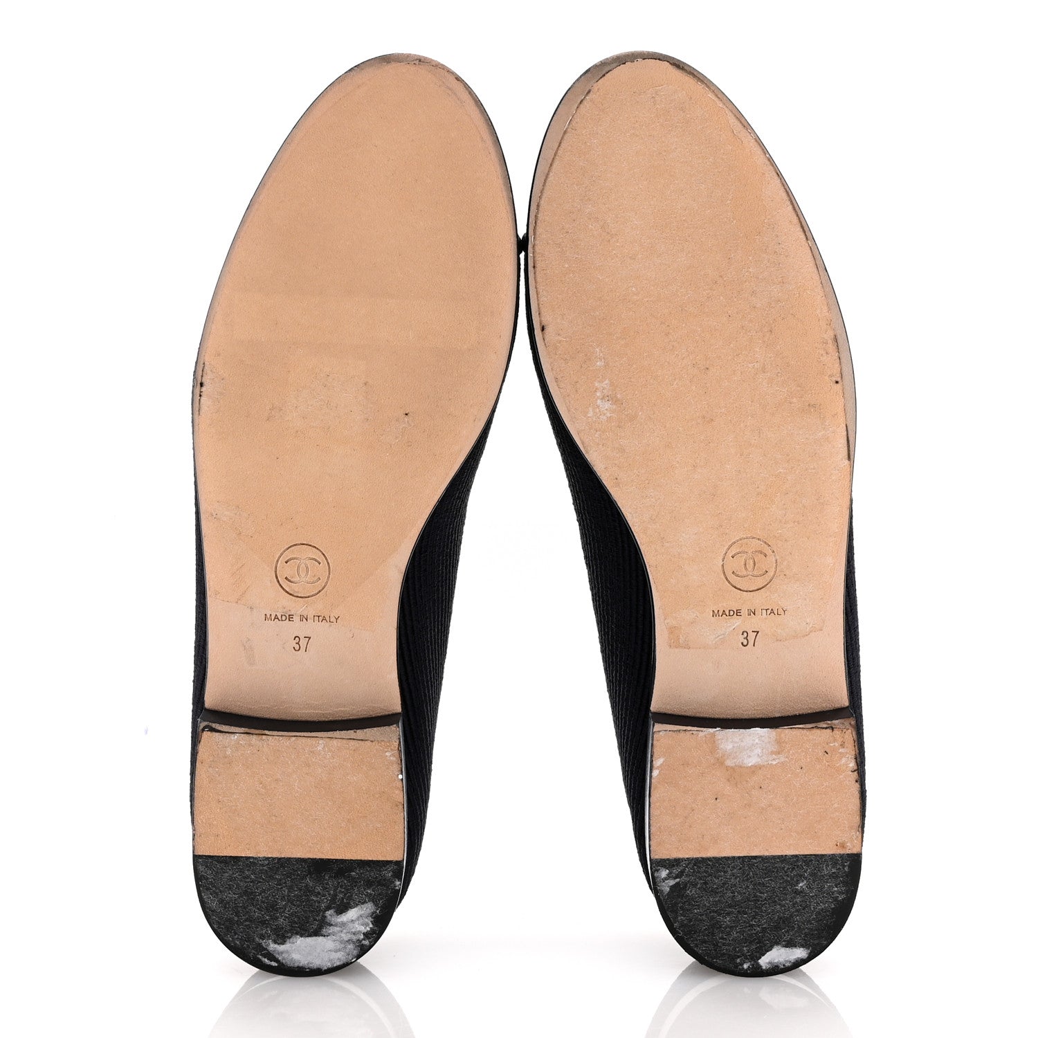 Chanel Embroidered Fabric Cap Toe CC Ballerina Flats 37 Dark Navy Blue 6 of 11