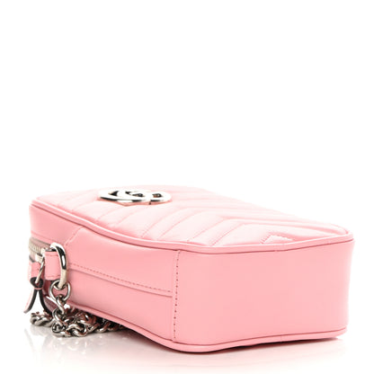 Gucci Calfskin Matelasse Mini GG Marmont Crossbody Bag Wild Rose 4 of 13