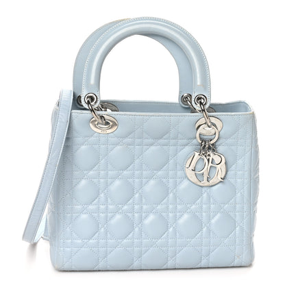 Christian Dior Lambskin Cannage Medium Lady Dior Light Blue 1 of 12