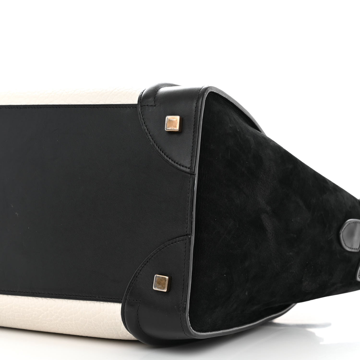 Celine Baby Grained Calfskin Tri-Color Mini Luggage White Liquorice 10 of 11