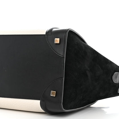 Celine Baby Grained Calfskin Tri-Color Mini Luggage White Liquorice 10 of 11