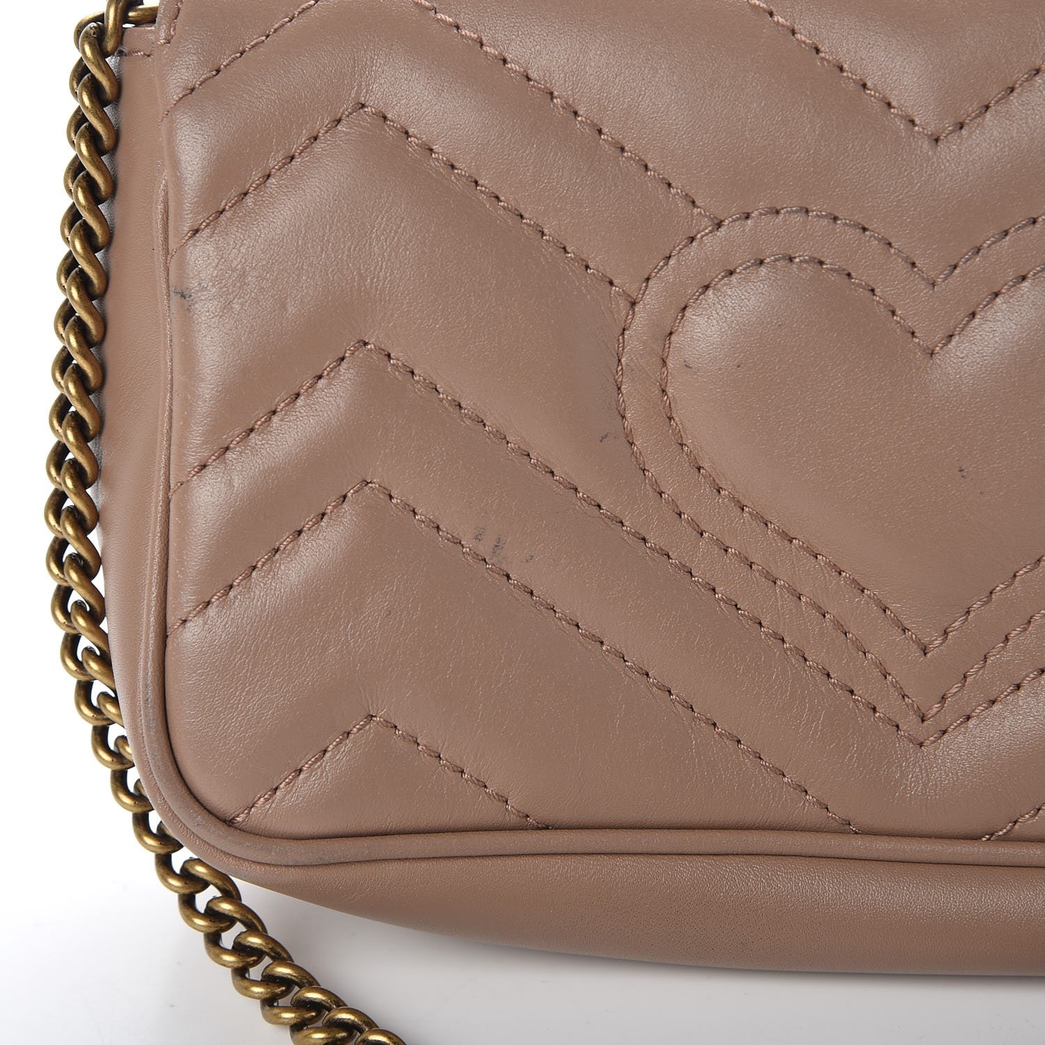 Gucci Calfskin Matelasse Super Mini GG Marmont Shoulder Bag Porcelain Rose 10 of 12