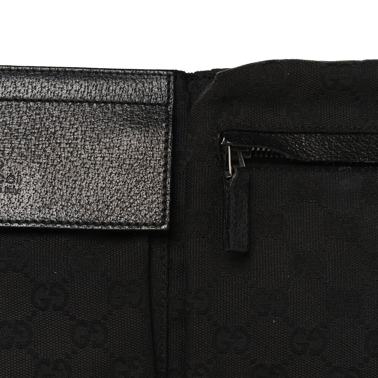 GG Monogram Double Pocket Belt Bag Black