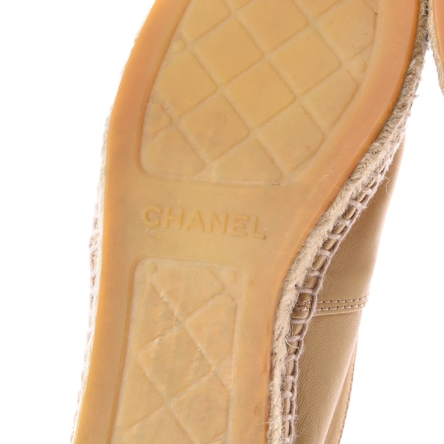 Lambskin CC Espadrilles 36 Beige Black