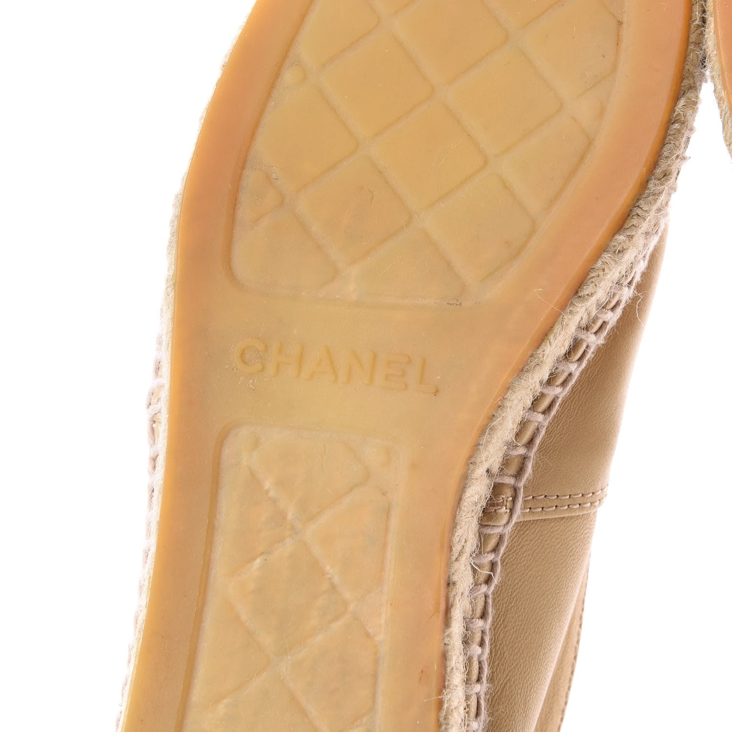 Chanel Lambskin CC Espadrilles 36 Beige Black 6 of 8