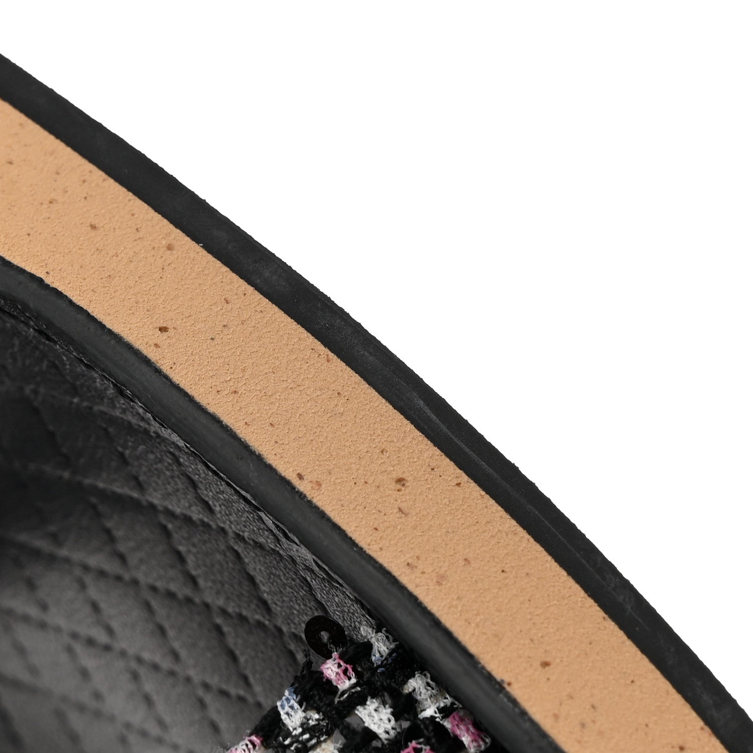 Chanel Tweed Lambskin Dad Sandals 38.5 Black White 12 of 13