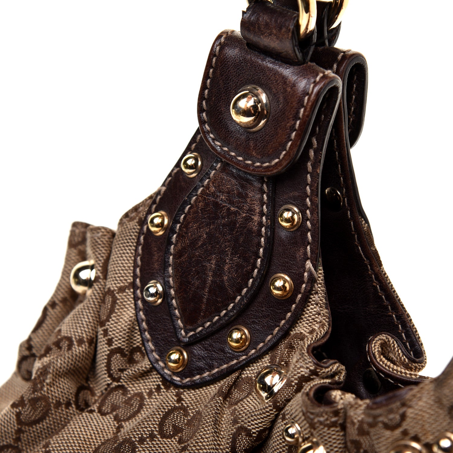 Gucci Monogram Studded Medium Pelham Shoulder Bag Dark Brown 11 of 12