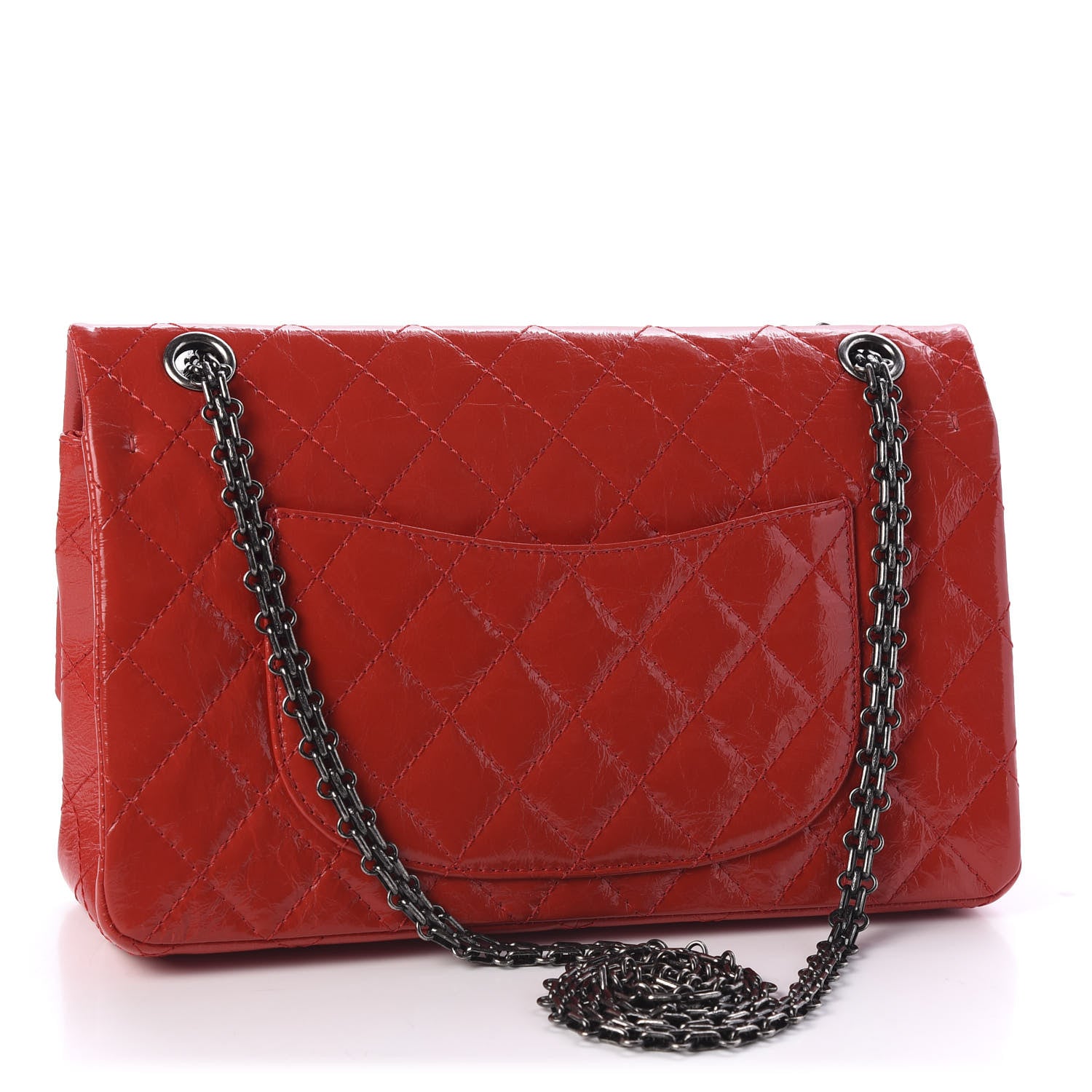 Chanel Aged Glazed Calfskin Quilted 2.55 Reissue 226 Flap Red 2 of 9
