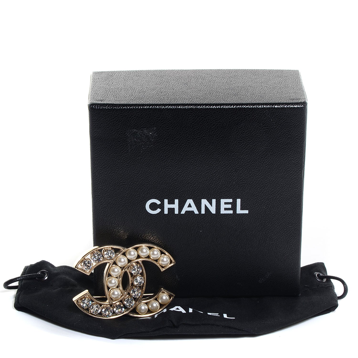 Chanel Pearl Crystal CC Brooch Gold 5 of 5