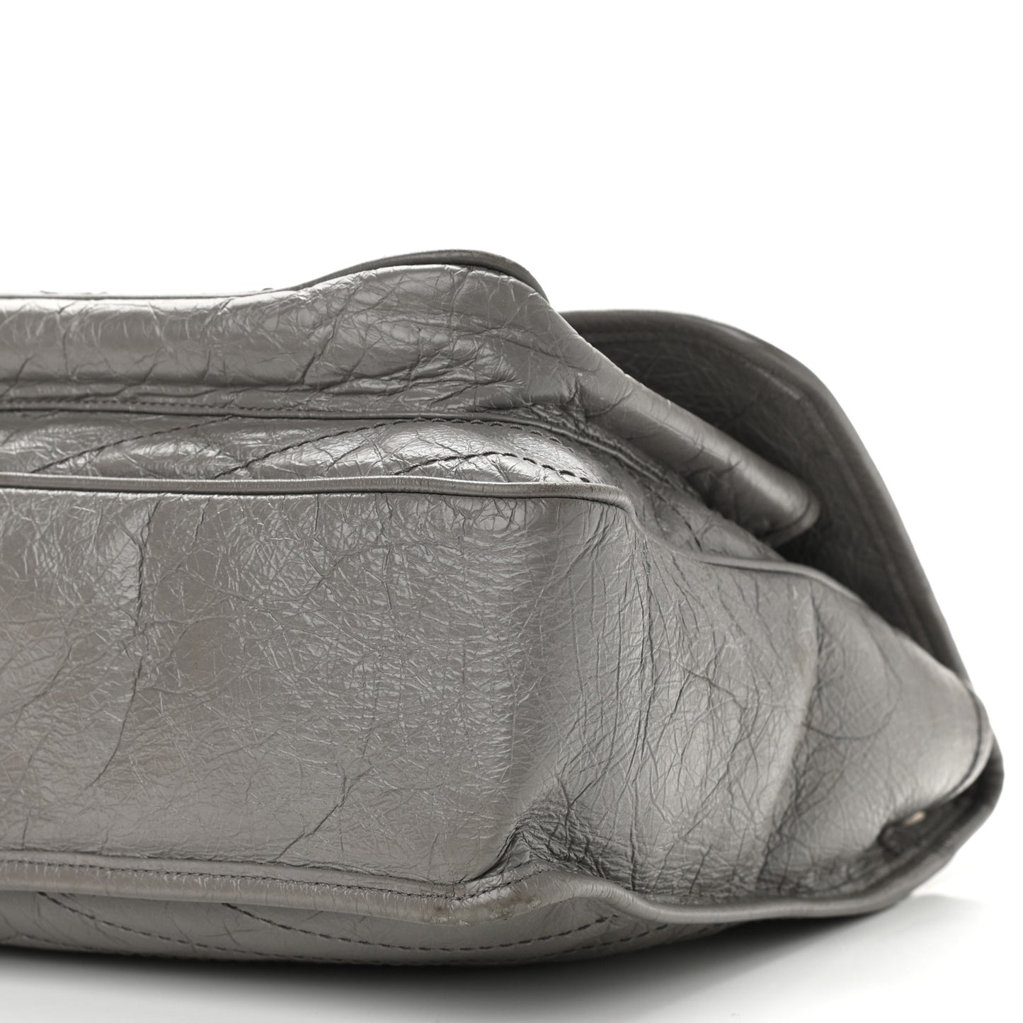 Crinkled Calfskin Matelasse Monogram Large Niki Chain Satchel Fog