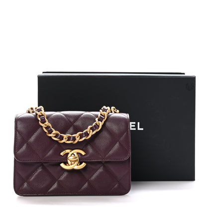 Chanel Caviar Quilted CC Mini Flap Dark Burgundy 11 of 11