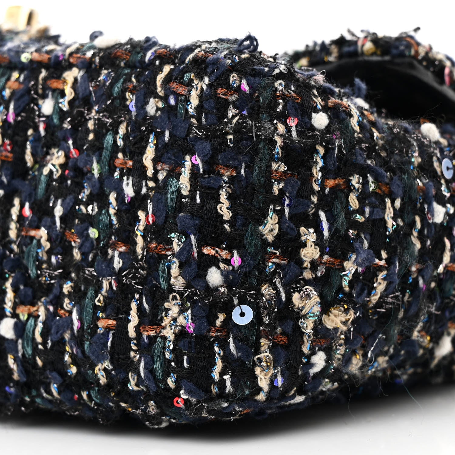 Chanel Sequin Mini Rectangular Single Flap Navy Blue Multicolor 10 of 10