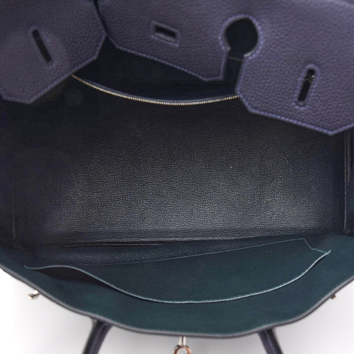 Togo Swift Officier Birkin 35 Bleu Nuit Vert Cypress
