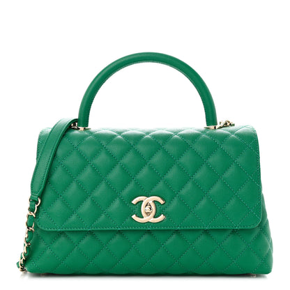 Chanel Caviar Quilted Small Coco Handle Flap Green 1 of 11