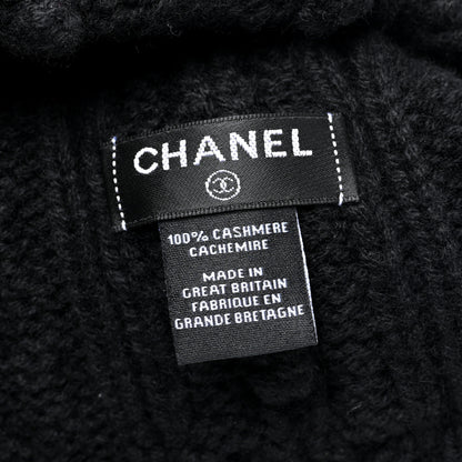 Chanel Cashmere CC Beanie Hat Black 4 of 4