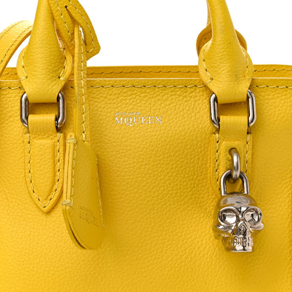 Alexander McQueen Pebbled Calfskin Mini Skull Padlock Zip Around Tote Yellow 8 of 12